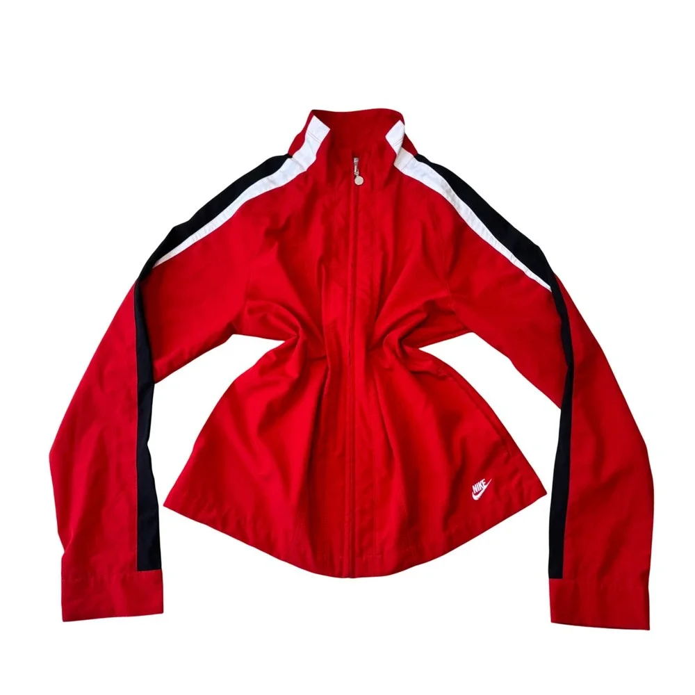 Vintage Y2K Nike Windbreaker Track Jacket Full Zip Red Women's Size L